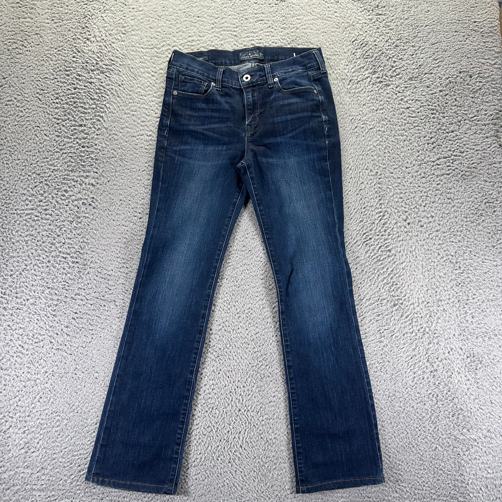 Lucky Brand Brooke Jeans Womens 6 Blue Denim Bootcut Slim Workwear Faded Stretch